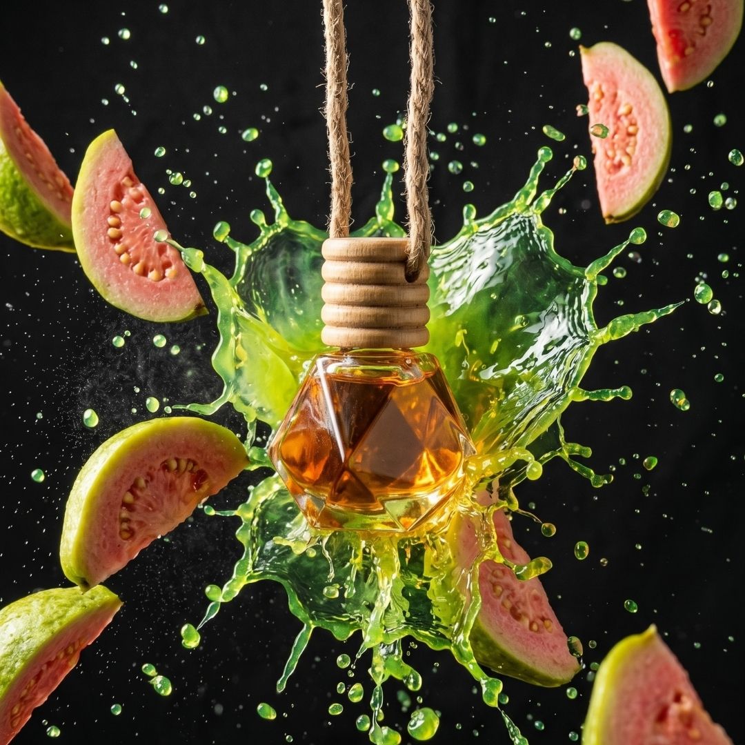 Amrood Car Fragrance – Long Lasting Guava Scent Hanging Car Perfume | Air Freshener for Cars & Interiors