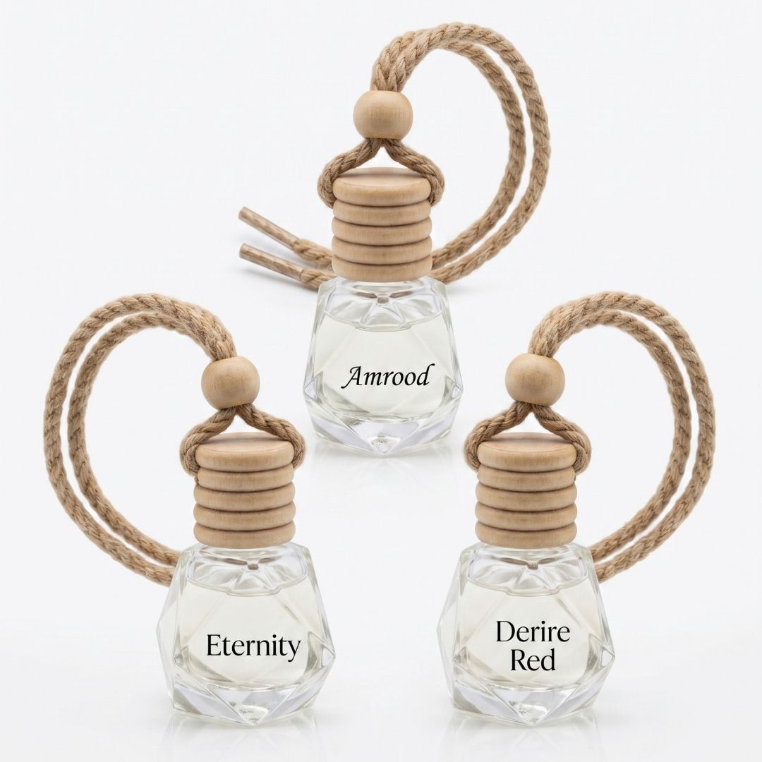 Millova 3 Mood Car Fragrance Set – Premium Hanging Car Perfume (Amrood, Desire Red, Eternity) Long Lasting Auto Air Freshener UAE