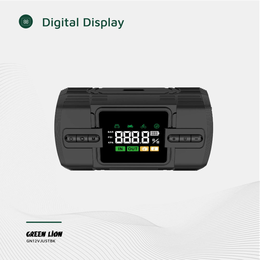 Portable 12000mAh Car Jump Starter with Air Compressor – 150 PSI Digital Tire Inflator & Power Bank