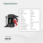 Portable 12000mAh Car Jump Starter with Air Compressor – 150 PSI Digital Tire Inflator & Power Bank