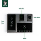 Wireless Charging Station 4-in-1 15W – Fast Charging Dock with Digital Clock | Green Lion