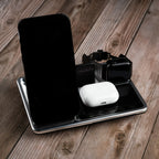 Wireless Charging Station 4-in-1 15W – Fast Charging Dock with Digital Clock | Green Lion