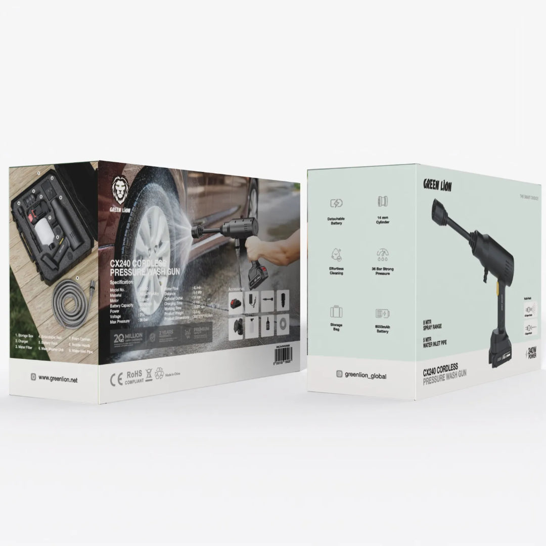 Green Lion CX240 Cordless Pressure Wash Gun – Powerful, Portable Cleaning Solution