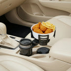Green Lion Drive Flex 2-in-1 Cup Holder – Universal Car Organizer with Expandable Food Tray