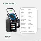 Smart Station Pro LCD Display Wireless Charger with Speaker|Green Lion